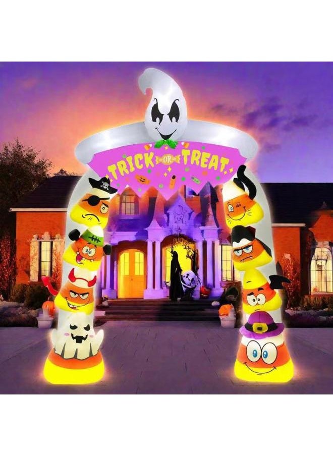 Cross Border Hot Sale Halloween Inflatable Arch Ghost Pirate Spider Cat Witch Luminous Air Model Outdoor Courtyard Decoration-Color:Product Pictures
