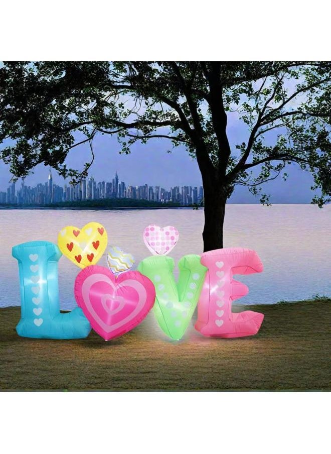 Hot Valentine's Day Inflatable Love Letter Inflatable Decoration With LED Light Wedding Celebration Proposal Decoration-Color:Product Pictures