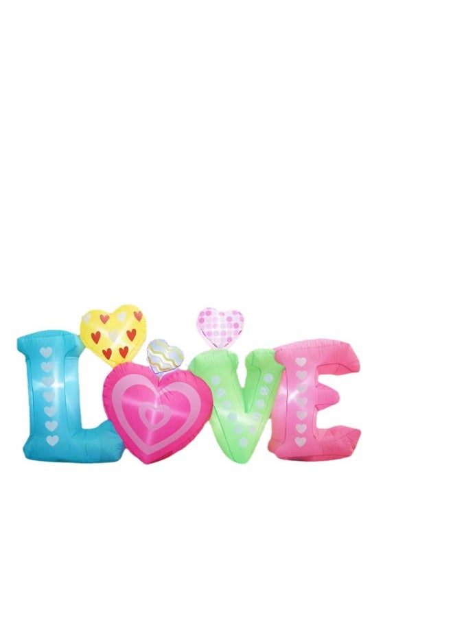 Hot Valentine's Day Inflatable Love Letter Inflatable Decoration With LED Light Wedding Celebration Proposal Decoration-Color:Product Pictures