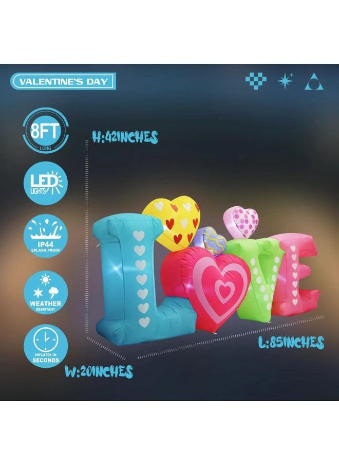 Hot Valentine's Day Inflatable Love Letter Inflatable Decoration With LED Light Wedding Celebration Proposal Decoration-Color:Product Pictures