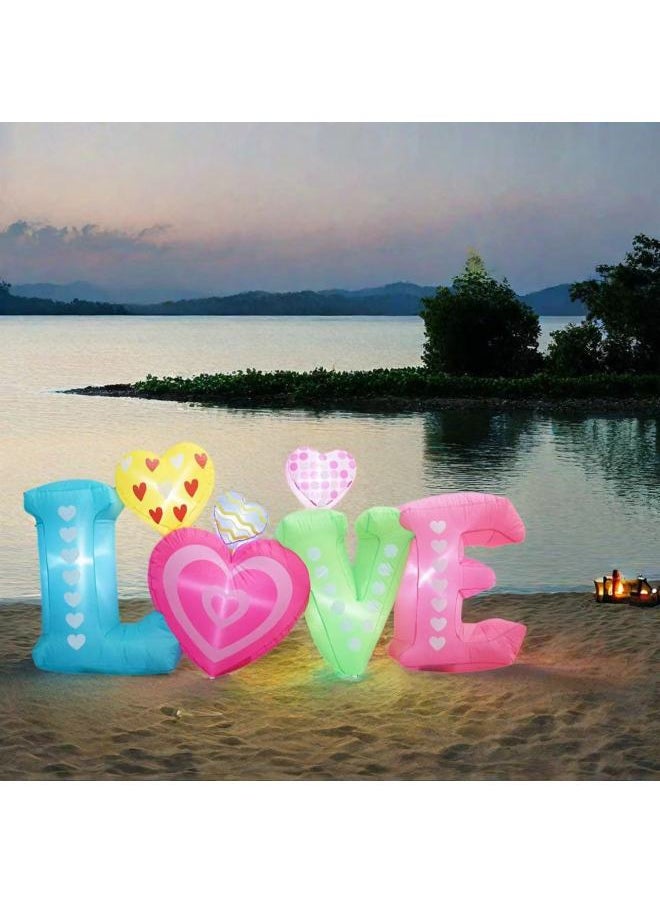 Hot Valentine's Day Inflatable Love Letter Inflatable Decoration With LED Light Wedding Celebration Proposal Decoration-Color:Product Pictures