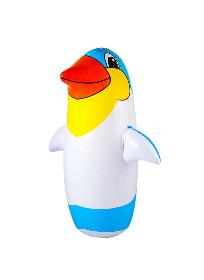 PVC Classic Cute Dolphin Penguin Inflatable Tumbler Sand 90cm Inflatable Animal Toys Deer-Color:Blue Penguin