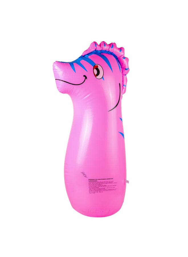 PVC Classic Cute Dolphin Penguin Inflatable Tumbler Sand 90cm Inflatable Animal Toys Deer-Color:Blue Penguin