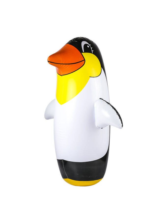 PVC Classic Cute Dolphin Penguin Inflatable Tumbler Sand 90cm Inflatable Animal Toys Deer-Color:Blue Penguin