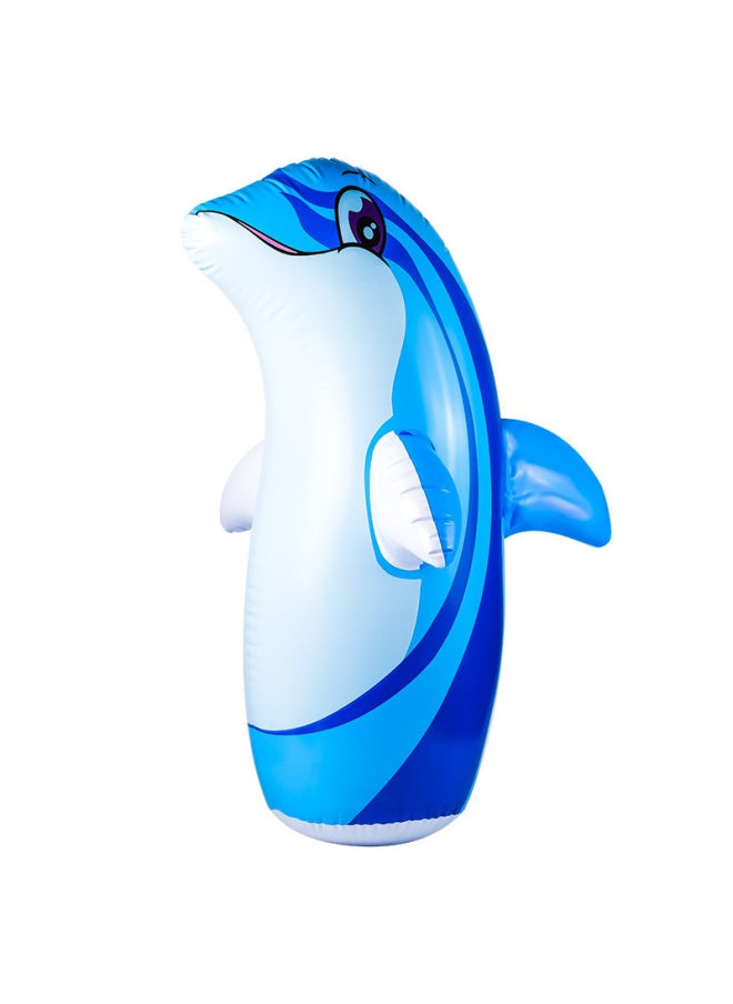 PVC Classic Cute Dolphin Penguin Inflatable Tumbler Sand 90cm Inflatable Animal Toys Deer-Color:Dolphin
