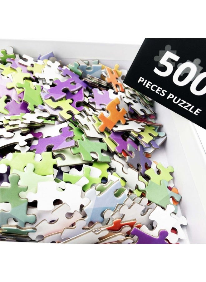 Custom 500 Pieces Rainbow Round Puzzle Cross Border Fun Color Cognitive Puzzle-Colour:Flower 4