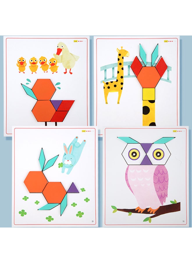 Young Children's Wooden Intelligence Development Puzzle Creative Brain Power Early Education Toy Shape Digital Cognitive Building Blocks Wholesale-Color:ADS-intellectual Creative Puzzle