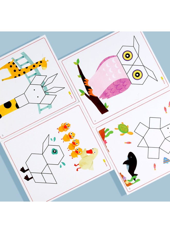 Young Children's Wooden Intelligence Development Puzzle Creative Brain Power Early Education Toy Shape Digital Cognitive Building Blocks Wholesale-Color:ADS-intellectual Creative Puzzle