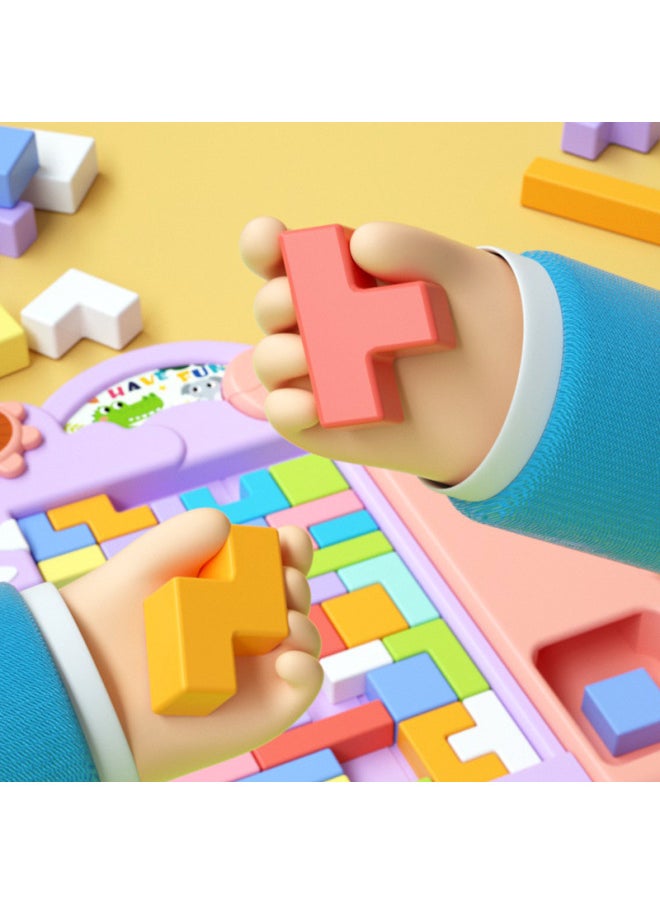 Tetris Puzzle Early Fun Game Toddler Development Intelligence Kindergarten 3 + Children's Games-Color:Tetris Building Blocks [Green] Crocodile