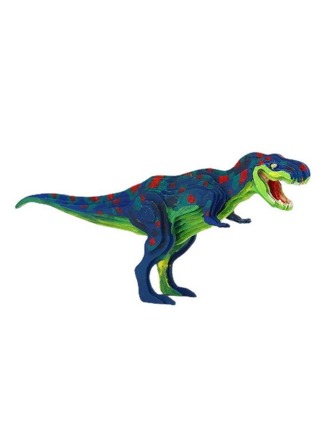 Wooden Painted Animal Jigsaw Puzzle Creative Puzzle Hand Assembled Children's Toys Manufacturers 3diy Three-dimensional Jigsaw Puzzle-Color:Fish