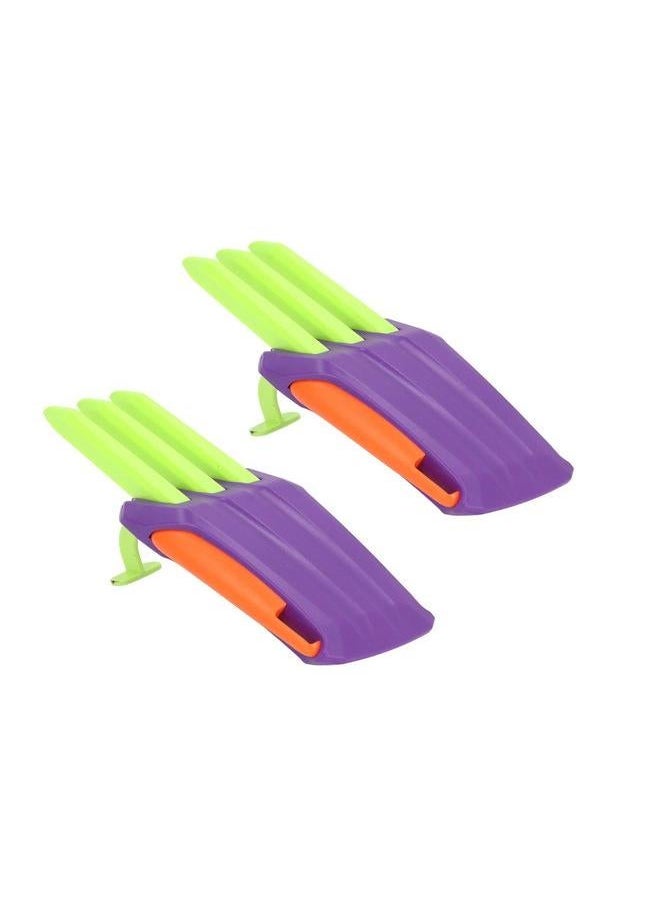 2pcs 3D Printed Wolf Claw Toy Stress Relief Reduce Anxiety Retractable Purple Green