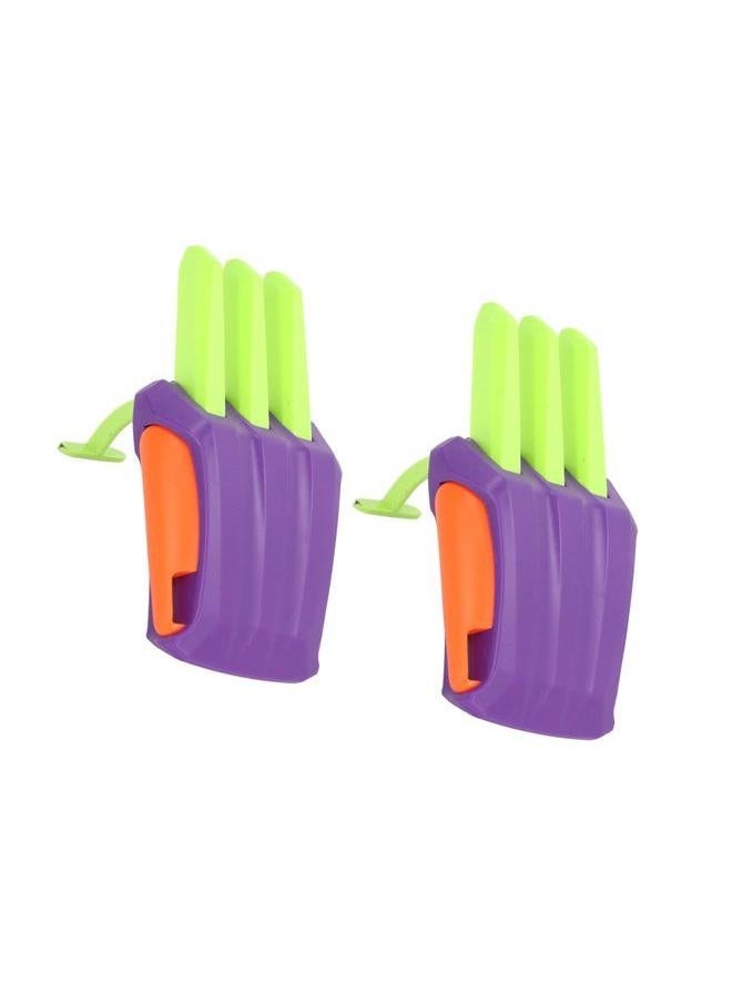 2pcs 3D Printed Wolf Claw Toy Stress Relief Reduce Anxiety Retractable Purple Green