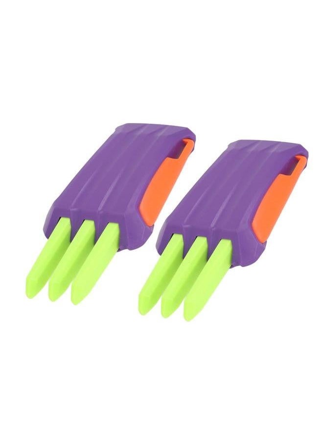 2pcs 3D Printed Wolf Claw Toy Stress Relief Reduce Anxiety Retractable Purple Green