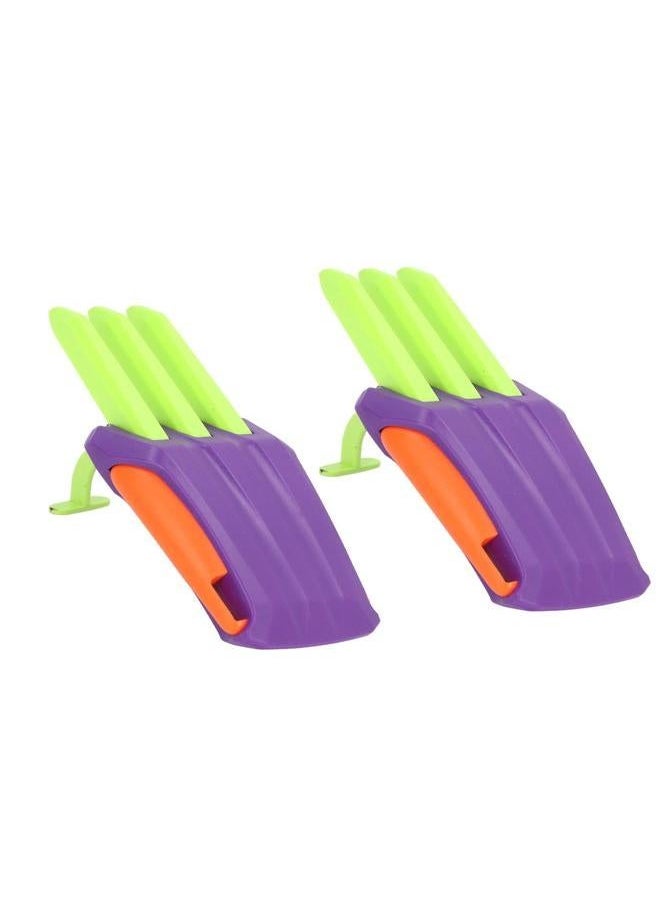 2pcs 3D Printed Wolf Claw Toy Stress Relief Reduce Anxiety Retractable Purple Green