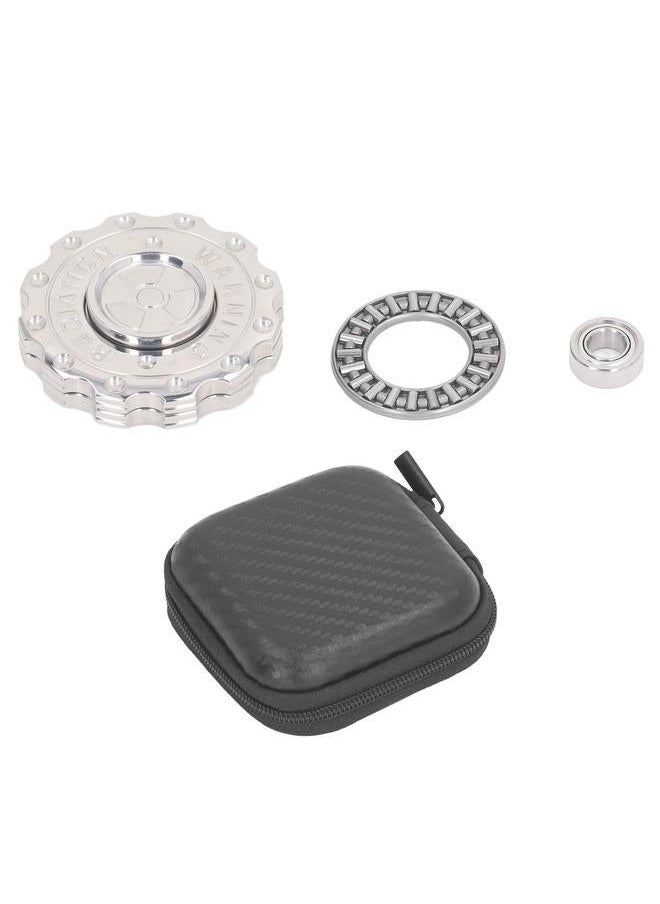 Gear Coin Slider Toy Round Metal Push Fingertip Rotating Stainless Steel Reduce Stress Decompression Polished Silver