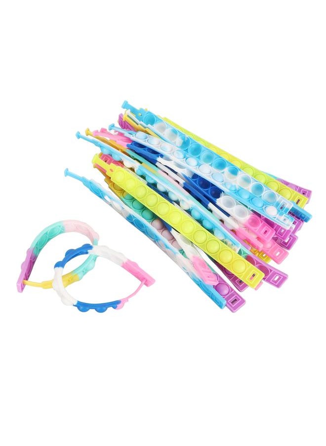 31pcs Push Bubble Bracelet Multicolor Wristband Silicone Stress Reduing Entertaining Toy for Kids