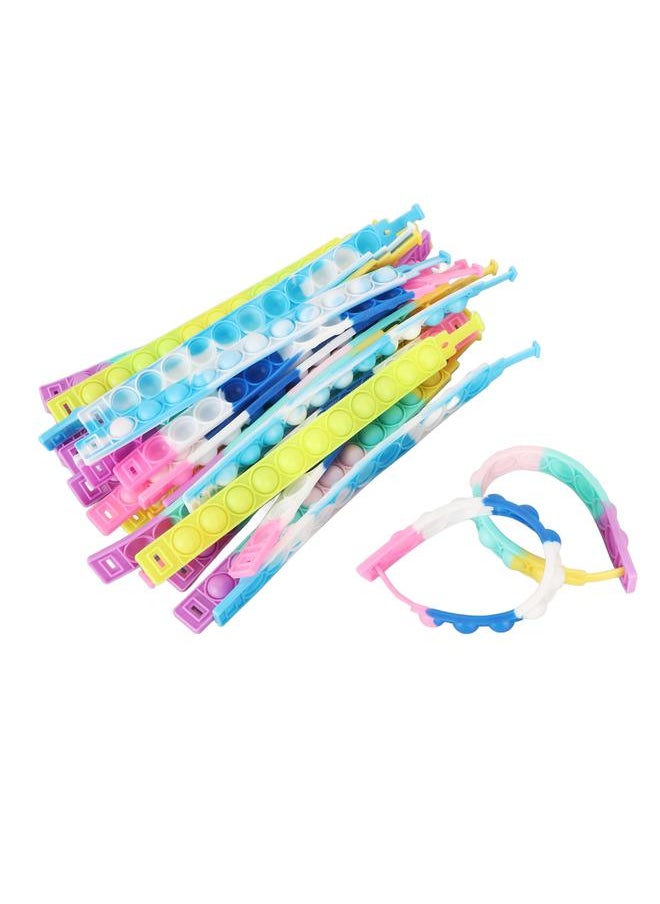31pcs Push Bubble Bracelet Multicolor Wristband Silicone Stress Reduing Entertaining Toy for Kids