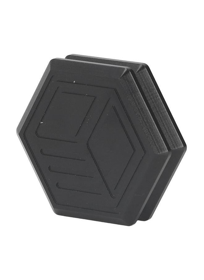 Metal Slider Haptic Coin Toy Hexagonal Shaped Stress Relief Fingertip Push for Kids Adults Black