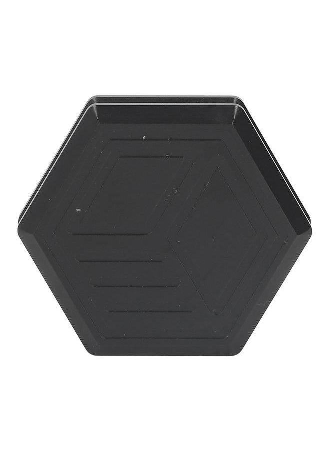 Metal Slider Haptic Coin Toy Hexagonal Shaped Stress Relief Fingertip Push for Kids Adults Black