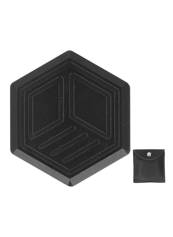 Metal Slider Haptic Coin Toy Hexagonal Shaped Stress Relief Fingertip Push for Kids Adults Black