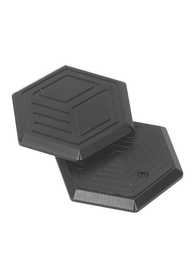 Metal Slider Haptic Coin Toy Hexagonal Shaped Stress Relief Fingertip Push for Kids Adults Black