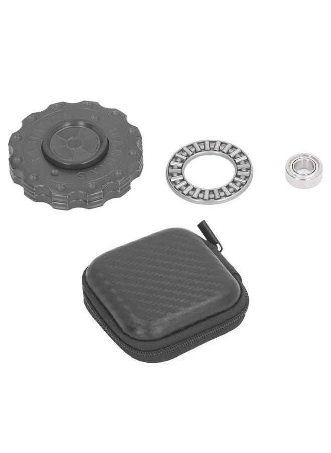 Gear Coin Slider Toy Round Metal Push Fingertip Rotating Stainless Steel Reduce Stress Decompression Black