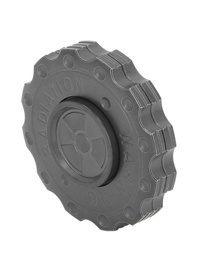 Gear Coin Slider Toy Round Metal Push Fingertip Rotating Stainless Steel Reduce Stress Decompression Black