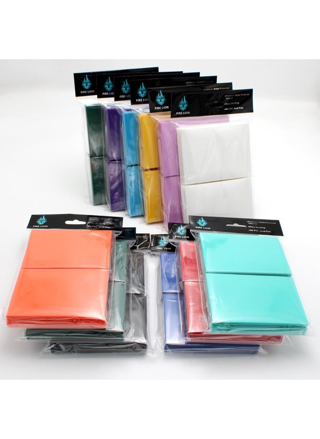 Game Card Case Transparent Solid Color Fine Sand Frosted Card Case Ultraman Bao Ke Meng Color Frosted Card Case-Color:Sky Blue-Specifications:63 * 90mm 100 Sheets/package