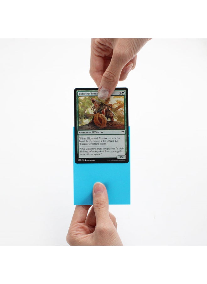 Game Card Case Transparent Solid Color Fine Sand Frosted Card Case Ultraman Bao Ke Meng Color Frosted Card Case-Color:Sky Blue-Specifications:62 * 89MM 100 Sheets/package