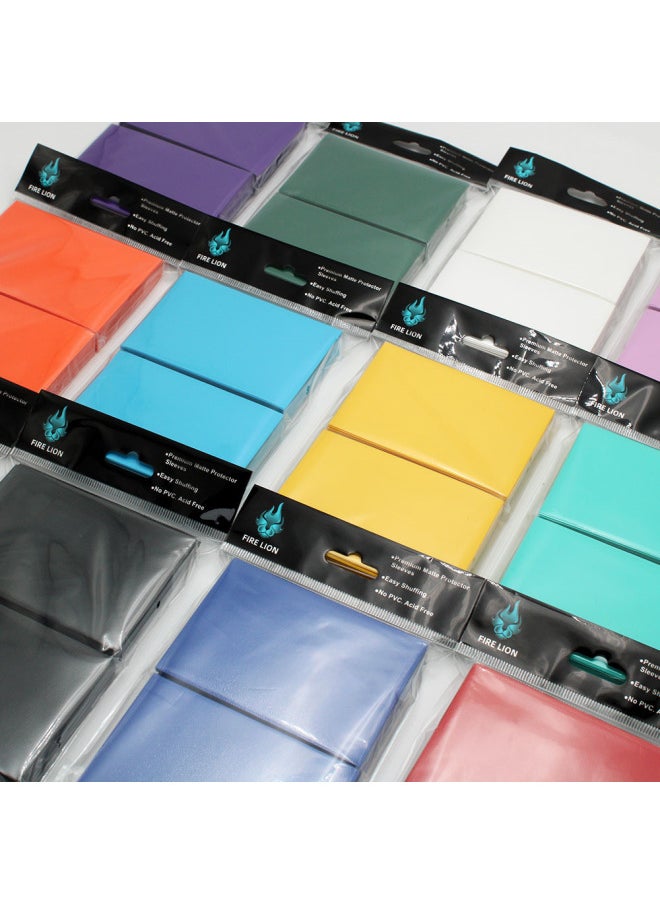 Game Card Case Transparent Solid Color Fine Sand Frosted Card Case Ultraman Bao Ke Meng Color Frosted Card Case-Color:Blue-Green-Specifications:66 * 91MM 100 Sheets/package