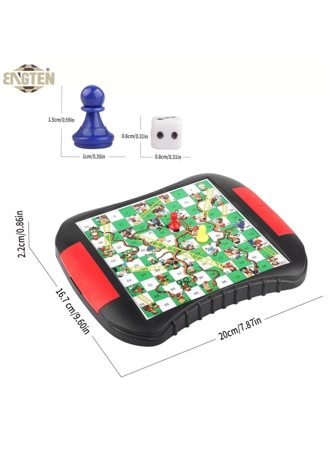 Chess Suit Foldable Chessboard Magnetic Chess Piece Student Children Training Adult Large Multiple Sizes-Color:2107 Magnetic Snake Ladder Game Chess-Specification:Chessboard