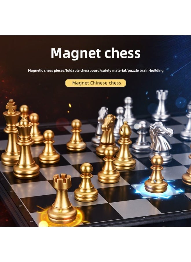 Chess Suit Foldable Chessboard Magnetic Chess Piece Student Children Training Adult Large Multiple Sizes-Color:2107 Magnetic Snake Ladder Game Chess-Specification:Chessboard