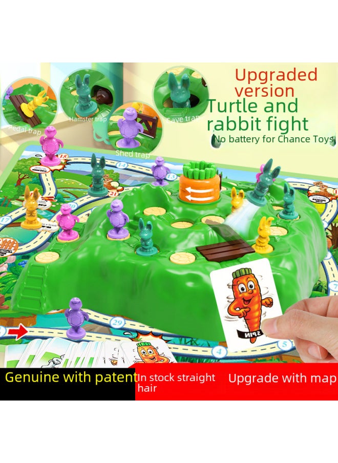 Children's Turtle And Rabbit Race Toy Upgrade Turtle And Rabbit Cross-country Race Rabbit Trap Defend Radish Interactive Desktop Game-Color: Basic Edition-turtle Rabbit Trap 500g