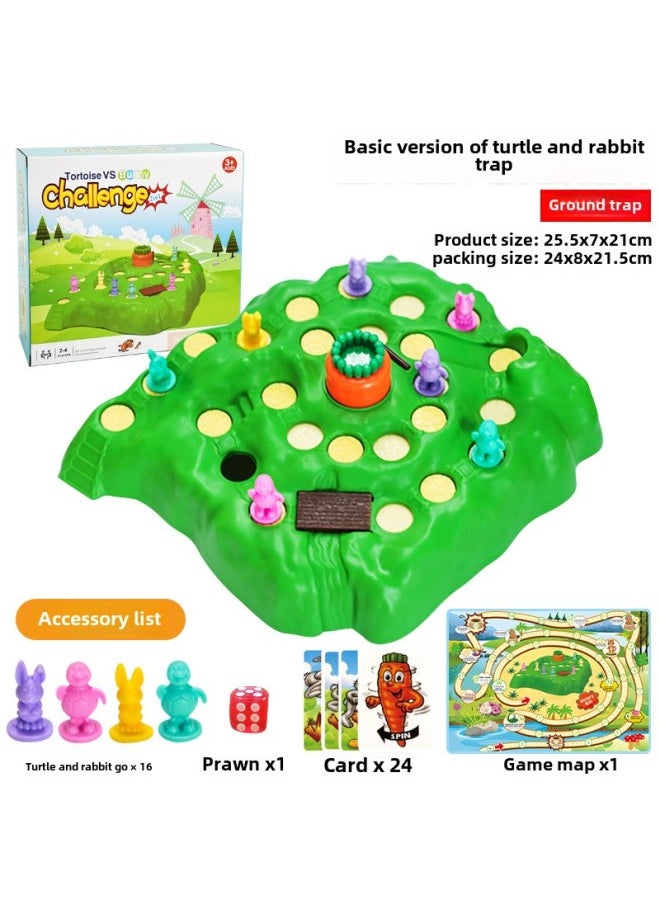 Children's Turtle And Rabbit Race Toy Upgrade Turtle And Rabbit Cross-country Race Rabbit Trap Defend Radish Interactive Desktop Game-Color: Basic Edition-turtle Rabbit Trap 500g