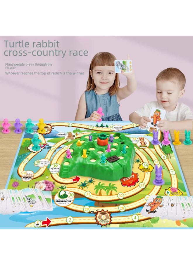 Children's Turtle And Rabbit Race Toy Upgrade Turtle And Rabbit Cross-country Race Rabbit Trap Defend Radish Interactive Desktop Game-Color: Basic Edition-turtle Rabbit Trap 500g