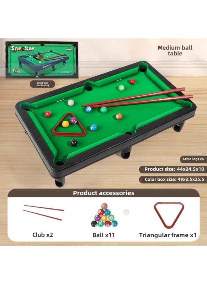 Children's Pool Table Home Large Pool Mini Billiards Boys' Educational Kids 5 Parent-Child Toys 6-10 Years Old 8-Color: Green Flocking Billiard Table