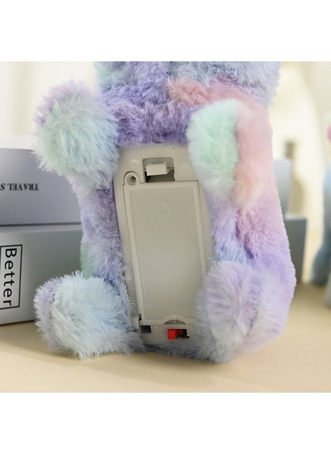 Simulation Plush Electric Cat Toy Walking Cry WAG Tail Electronic Pet Electronic Cat Children's Toy-Color:Rainbow Cat (random Color)