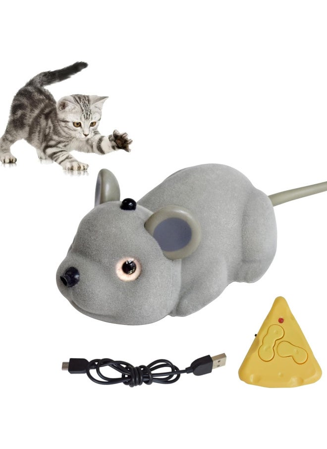 Remote Control Induction Obstacle Avoidance Mouse Simulation Trick Animal Model Children's Toy Funny Cat Funny Dog Cute Pet So Cute-Color:Remote Sensing Mouse