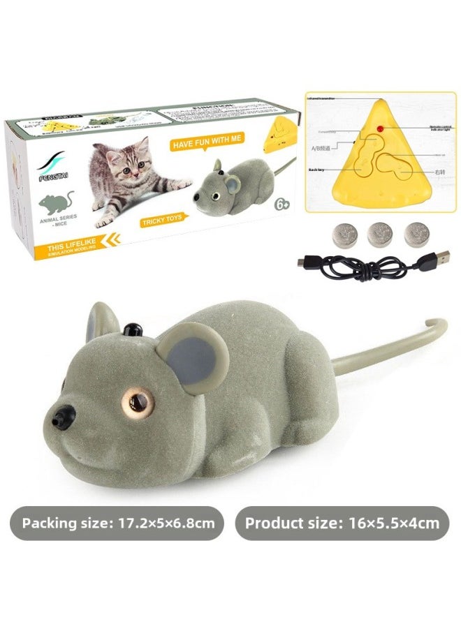 Remote Control Induction Obstacle Avoidance Mouse Simulation Trick Animal Model Children's Toy Funny Cat Funny Dog Cute Pet So Cute-Color:Remote Sensing Mouse