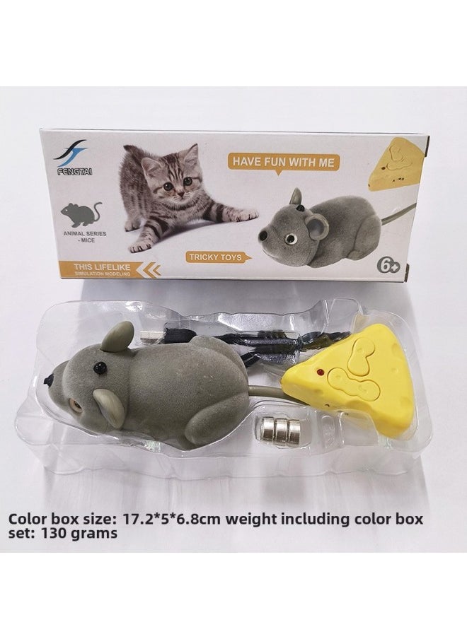 Remote Control Induction Obstacle Avoidance Mouse Simulation Trick Animal Model Children's Toy Funny Cat Funny Dog Cute Pet So Cute-Color:Remote Sensing Mouse