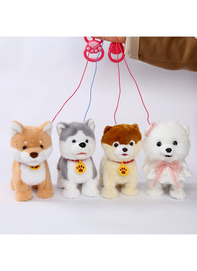 Children's Pet Simulation Dog Doll Plush Electric Toy Sound-making Doll Walking Can Call Electric Doll-Color:1#Husky-Specifications:Rechargeable Battery Suit