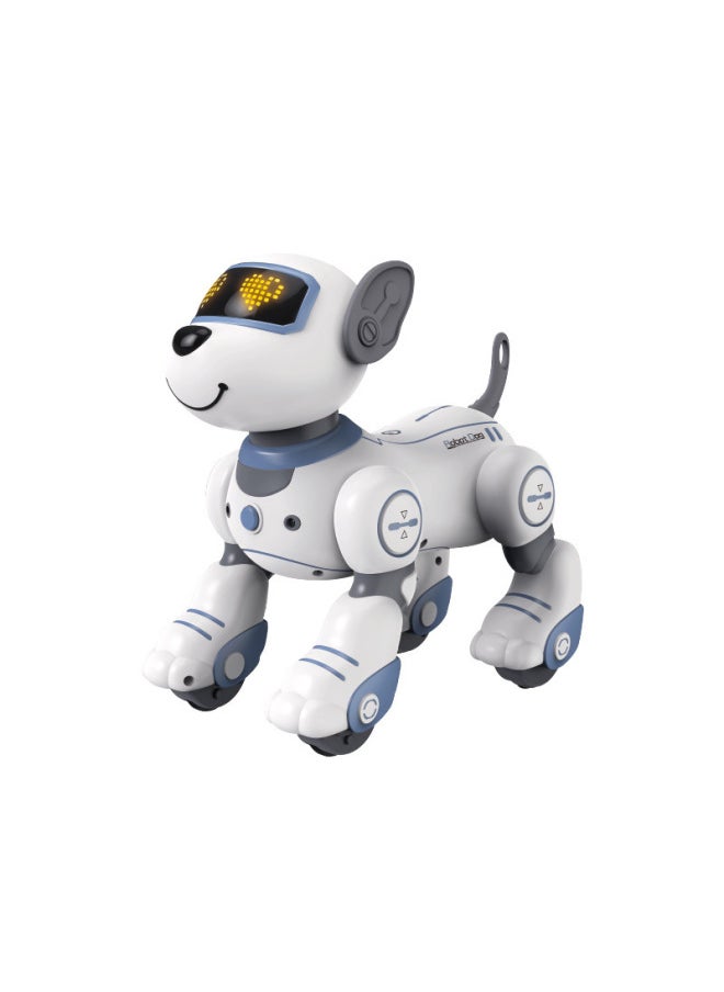 Russian Children's Intelligent Robot Dog Toy Cute Pet Can Move And Dance Electronic Dog Pet Companion Robot-Color:(Russian)  White Blue Smart Dog