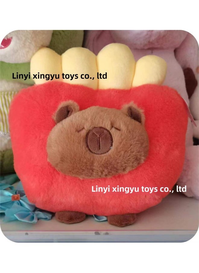 Plush Toy Eight-inch Grasping Machine Doll Plush Doll Wedding Pushing Stall Activities Doll Wholesale-Color:French Fries Capybara-Height:23-28cm