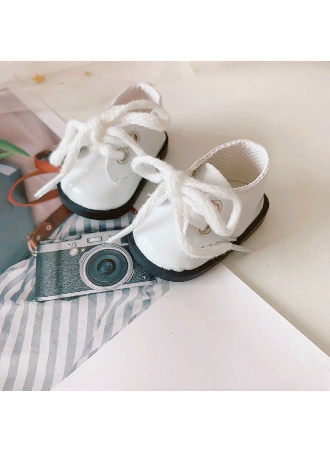 Spot 20cm Cotton Doll Plush Toy Baby Clothes White Black Cool Suit Dress Up Doll-Specifications:20cm-Color:White Leather Shoes