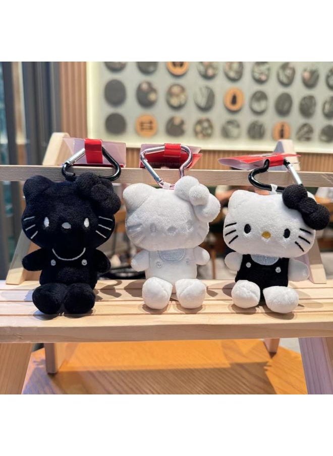 Cartoon Hot Sale All White KT All Black KT Pendant 50th Anniversary Limited KT Small Size Heart-shaped Buckle Pendant Wholesale-Color:Black And White KT-Height:4 Inch 10cm, Independent Packaging