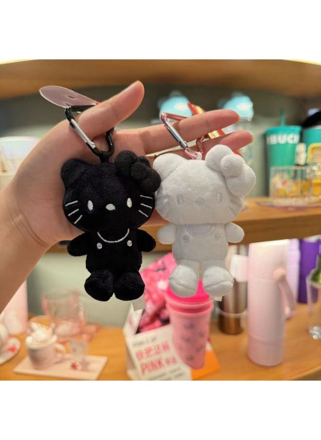 Cartoon Hot Sale All White KT All Black KT Pendant 50th Anniversary Limited KT Small Size Heart-shaped Buckle Pendant Wholesale-Color:Black And White KT-Height:4 Inch 10cm, Independent Packaging