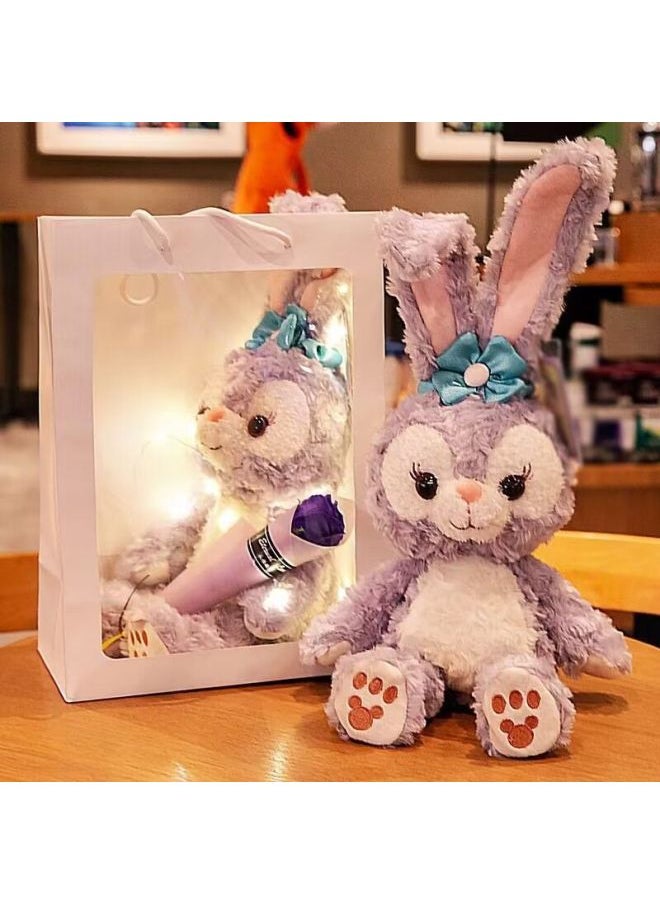 Valentine's Day For Girlfriend Star Dailou Doll Rabbit Plush Toy Cute Sleeping Pillow Girl Doll Buwa-Color:Stellar (foldable Ears)-Height:Recommended 50cm (hand Gift Box + Lamp + Rose)