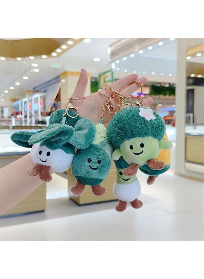 Vegetable Cabbage Corn Small High Color Value Pendant Chao Meng Cute Creative Student Couple Book Car Keychain-Color:Coriander Pendant