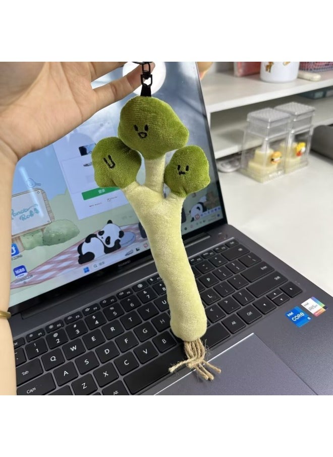 Vegetable Cabbage Corn Small High Color Value Pendant Chao Meng Cute Creative Student Couple Book Car Keychain-Color:Coriander Pendant