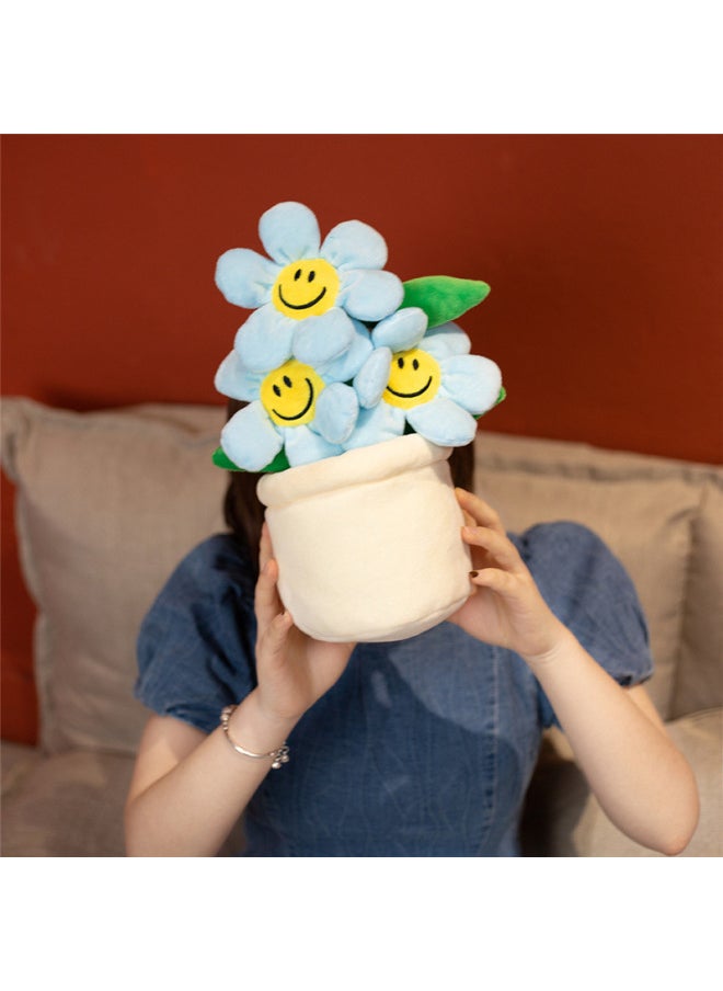 Sunflower Ornaments Plush Home Decoration Internet Celebrant Stall Doll Waist Doll Creative Plant Potted Doll-Color:Red-Height:30cm 0.25kg